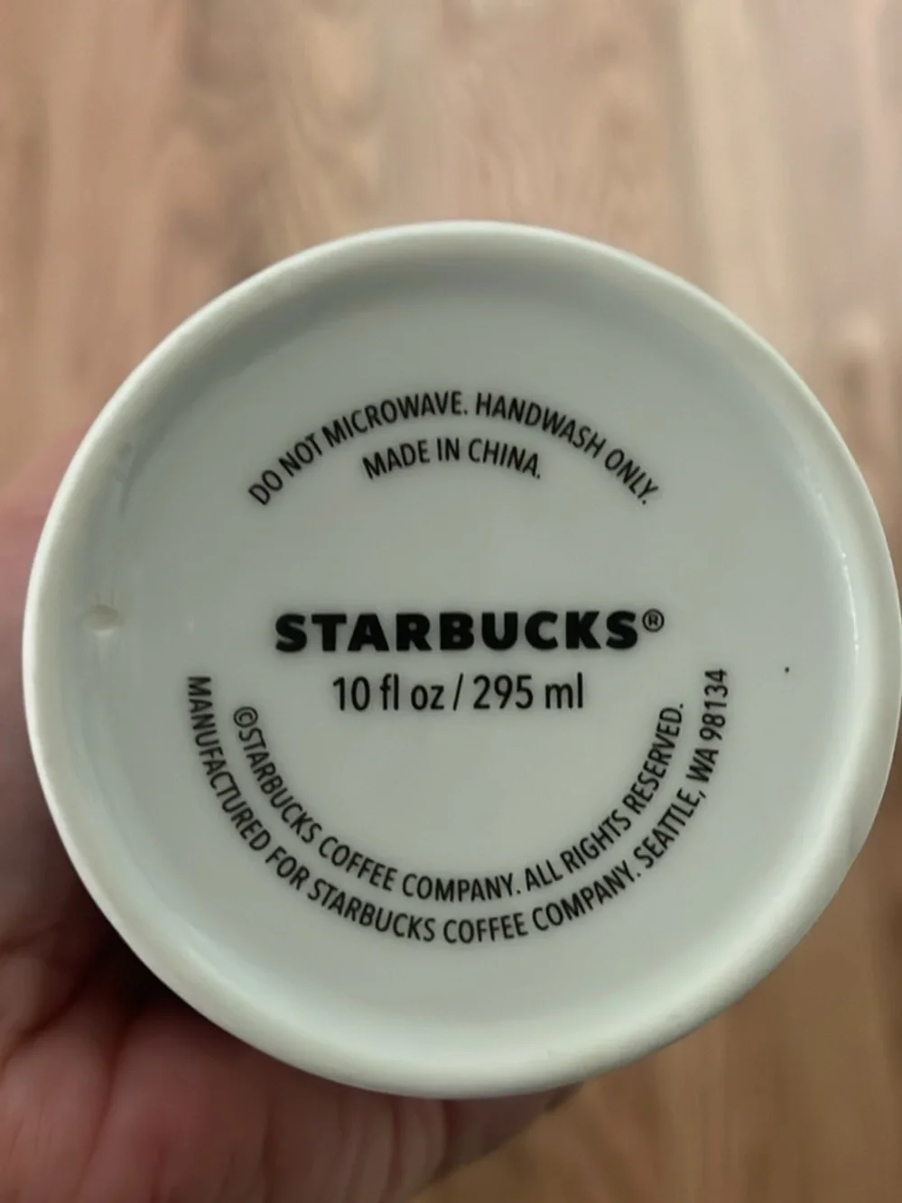 Starbucks White Ceramic Tumbler with Black Text - 10 fl oz